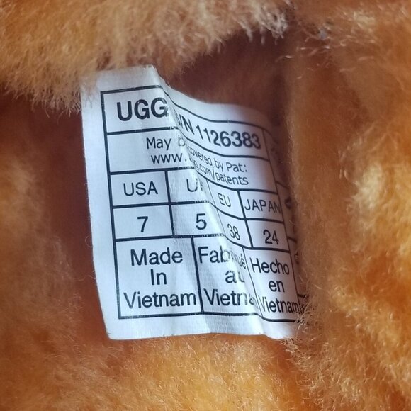 UGG Diso Knot Shearling Women's Orange Platform Sandles Sz 7 - Picture 7 of 7